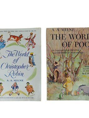 The World Of Pooh & The World Of Christopher Robin AA Milne Vintage Paperbacks
